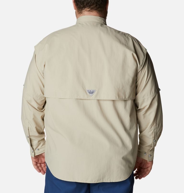 Men's Columbia PFG Bahama II Long Sleeve Shirts Khaki | Plus Size CA-C8A3C
